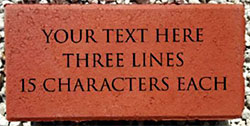 Example of text and lines on an engraved brick